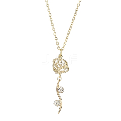Brass Flower Pendant Necklace NJEW-JN04704-1