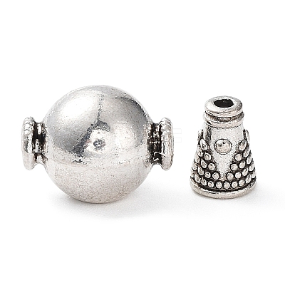 Tibetan Style Alloy 3 Hole Guru Beads X-TIBEB-M030-06AS-1