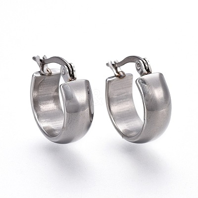 Non-Tarnish 304 Stainless Steel Hoop Earrings X-EJEW-F188-23P-1