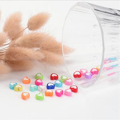 Transparent Heart Acrylic Beads X-TACR-S117-M-1