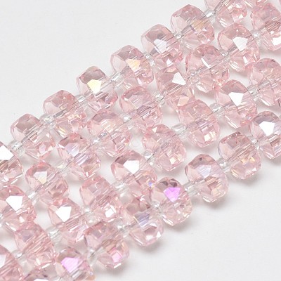 Electroplate Glass Beads Strands EGLA-Q083-8mm-A06-1