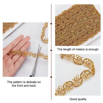 13M Filigree Polyester Lace Trim OCOR-WH0082-71A-1