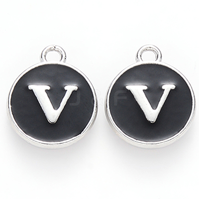 Platinum Plated Alloy Charms X-ENAM-S118-02V-P-1