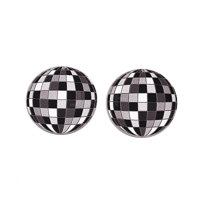 Printed Tartan Acrylic Pendants X-OACR-T028-12-1