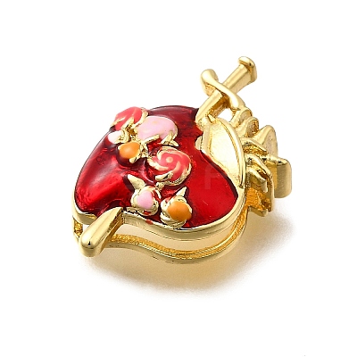 Brass Enamel Beads KK-Z125-18G-02-1