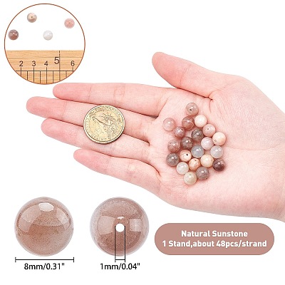 Natural Sunstone Beads Strands G-AR0001-76-1