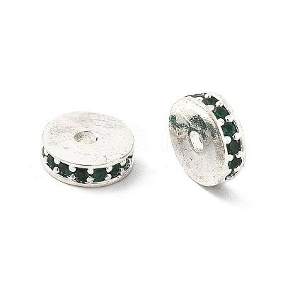Brass Micro Pave Cubic Zirconia Beads KK-R216-15S-02-1