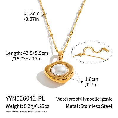 304 Stainless Steel Geometric Pendant Satellite Chain Necklaces for Women TW1524-2-1