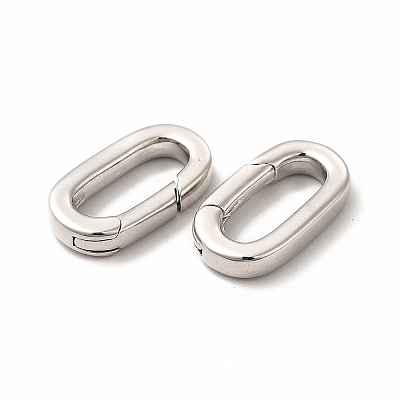 Rack Plating Brass Spring Gate Rings KK-H436-13A-P-1
