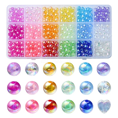 526Pcs 18 Style Transparent Acrylic Beads MACR-YW0002-07-1