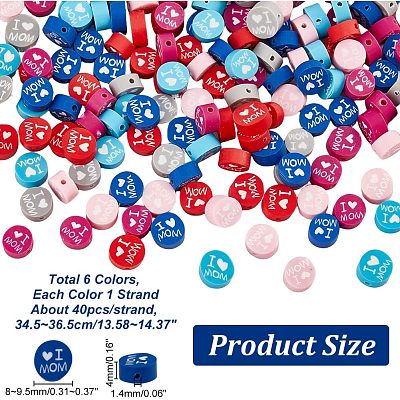 6 Strands 6 Colors Handmade Polymer Clay Bead Strands CLAY-NB0001-71-1