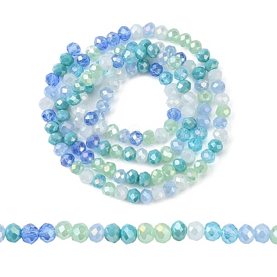 Electroplate Glass Beads Strands EGLA-yw0002-C06-1