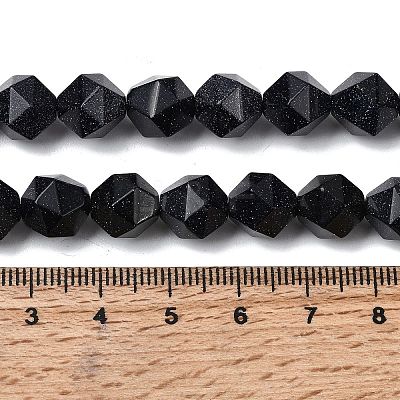 Synthetic Blue Goldstone Beads Strands G-Z119-A24-03-1