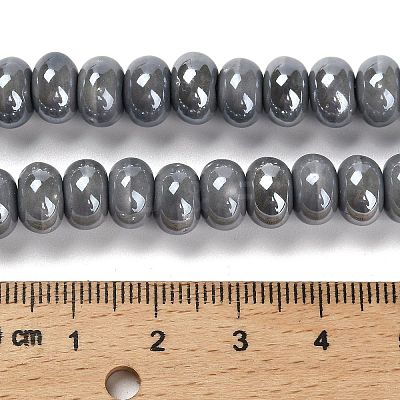 Glazed Porcelain Rondelle Beads PORC-Q001-01G-1