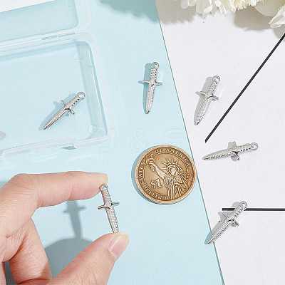 6Pcs 304 Stainless Steel Pendants STAS-UN0052-94-1