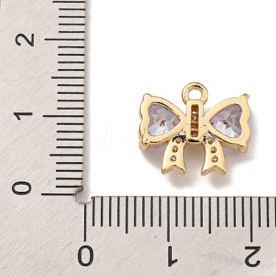 Brass Micro Pave Cubic Zirconia Charms KK-U037-18G-02-1