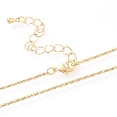 Brass Round Snake Chain Necklaces Making MAK-L025-02G-1