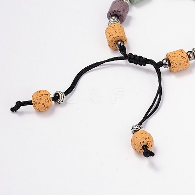 Lava Rock Beaded Bracelets BJEW-D325-11-1