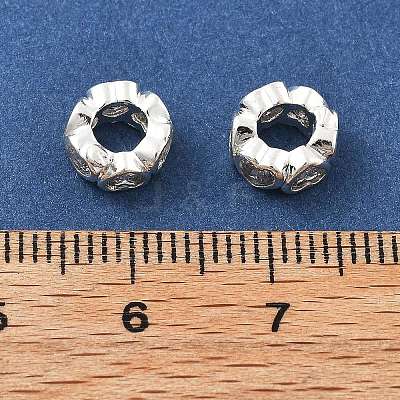 Brass Micro Pave Clear Cubic Zirconia Rondelle European Beads LS-KK-R216-20S-1