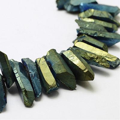Electroplated Natural Quartz Crystal Beads Strands G-A142-03N-1
