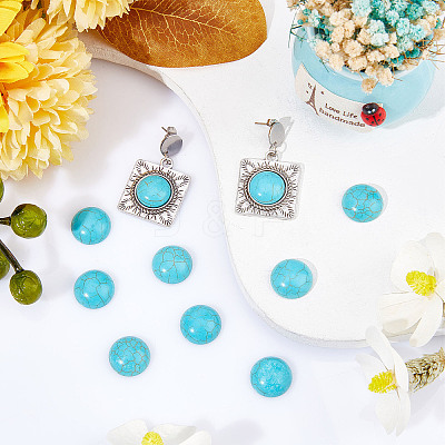 Dyed Synthetic Turquoise Cabochons TURQ-SC0001-05D-1