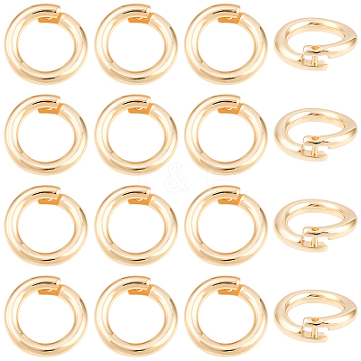 20Pcs Brass Locking Jump Rings KK-BBC0023-10C-1