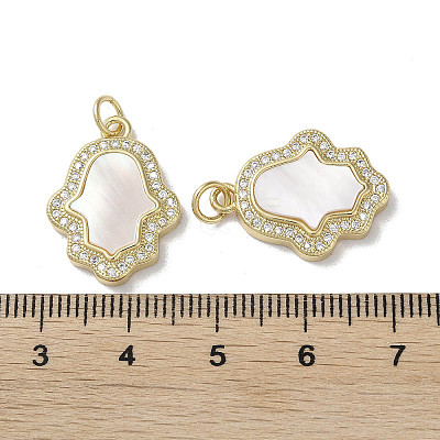 Brass Micro Pave Cubic Zirconia Pendants KK-G485-22B-G-1