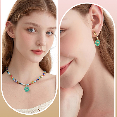 6Pcs 2 Colors Brass Pendants KK-BBC0021-45-1