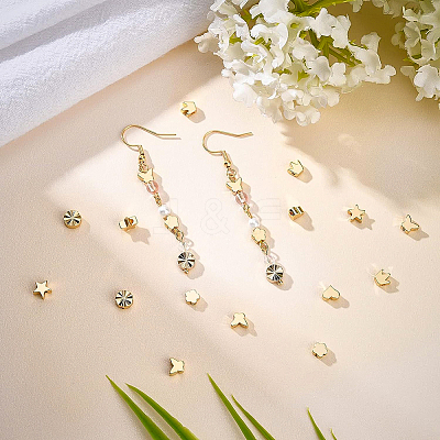 90Pcs 6 Style Brass Beads KK-BC0007-54-1