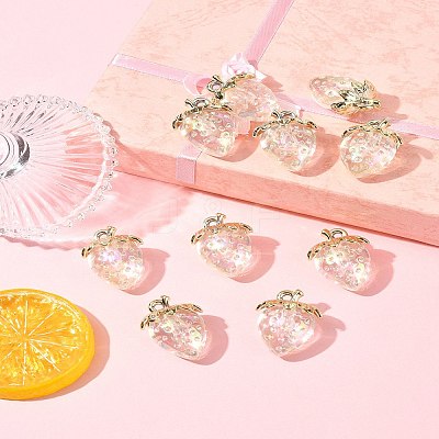 10Pcs Transparent Acrylic Pendants MACR-FS0002-08A-1