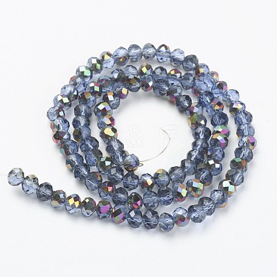 Electroplate Transparent Glass Beads Strands EGLA-A034-T4mm-R02-1