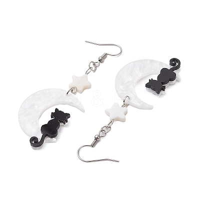Acrylic Dangle Earrings EJEW-JE06333-03-1