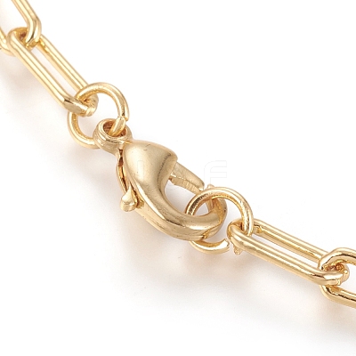 Brass Paperclip Chains Necklaces NJEW-I235-02G-1