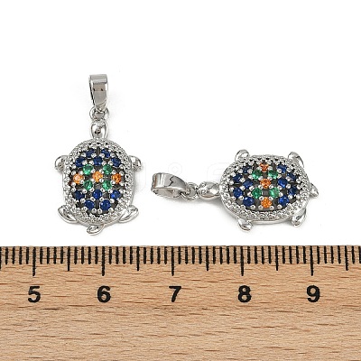 Brass Micro Pave Cubic Zirconia Pendants KK-N257-02P-1