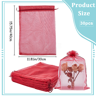 30pcs Large Organza Pouches Portable Shoes Bag Travel Storage Drawstring Bags OP-SP0001-03B-04-1