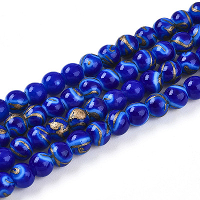 Baking Paint Glass Beads Strands DGLA-N010-6mm-05-1