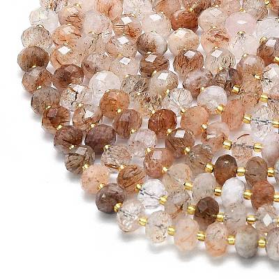 Natural Black Gold Rutilated Quartz Beads Strands G-P573-A16-01-1