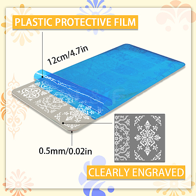 Stainless Steel DIY Nail Art Templates MRMJ-WH0098-014-1