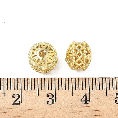 Brass Hollow Column Beads KK-K293-58G-1