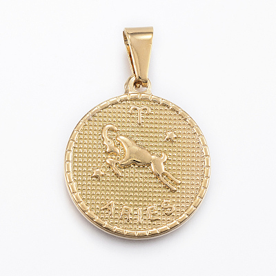Real 18K Gold Plated 304 Stainless Steel Pendants X-STAS-H372-01J-1