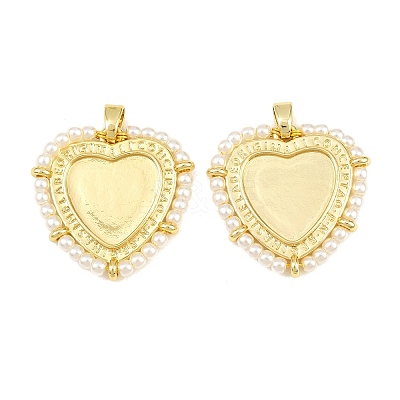 Brass & ABS Plastic Pearl  Pendant Cabochon Settings PL-CBA6A75-09A-G-1