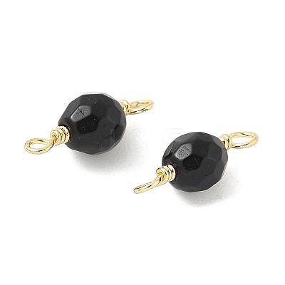 Dyed Natural Agate Faceted Round Connector Charms KK-C097-04G-04-1
