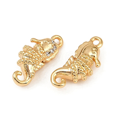 Ocean Theme Brass Micro Pave Cubic Zirconia Charms KK-F902-08B-G-1