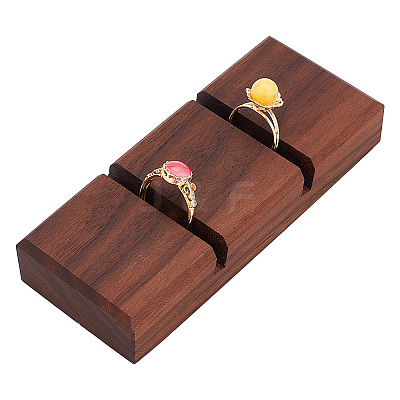 2-Slot Walnut Wood Ring Displays RDIS-WH0001-32A-1