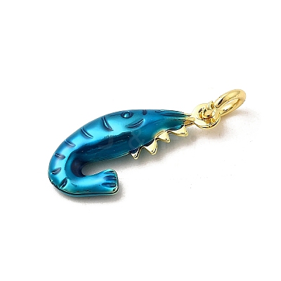 Brass Enamel Sea Animals Pendants KK-I378-14G-A-1