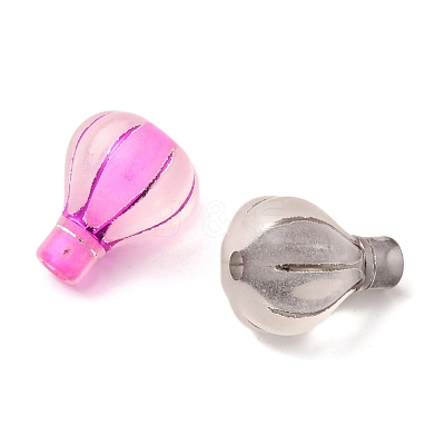 Spray Painted Transparent Acrylic Beads OACR-H054-14-1