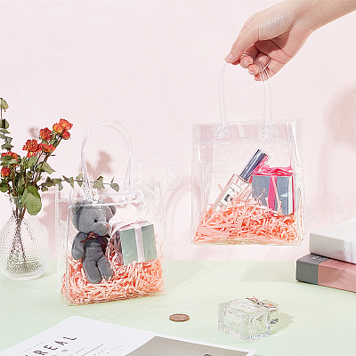 Valentine's Day Rectangle Transparent PVC Storage Bags with Handle ABAG-WH0038-38-1