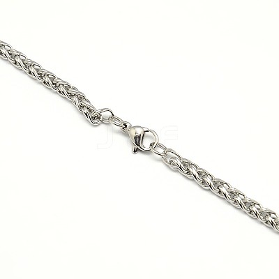Tarnish Resistant 304 Stainless Steel Wheat Chain Necklace Making STAS-A028-N005P-1