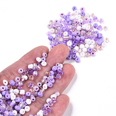 Opaque & Transparent Inside Colours 6/0 Glass Seed Beads SEED-F004-4mm-03-1