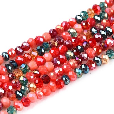 Electroplate Glass Beads Strands GLAA-T023-A16-01-1